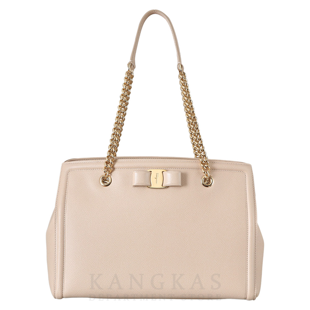 FERRAGAMO(USED)페레가모 바라리본 레더 체인백